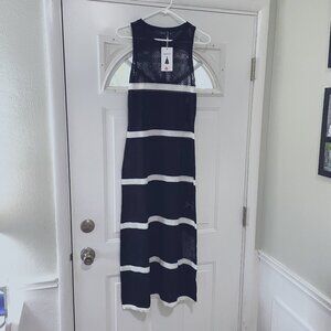 Zesica - Crochet-Style Maxi Dress - Black & White - Womens Medium - NWT